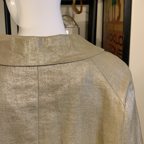 LAL GOLD METALLIC LINEN/COTTON BLEND JACKET SMOCK - Picture 7 of 15